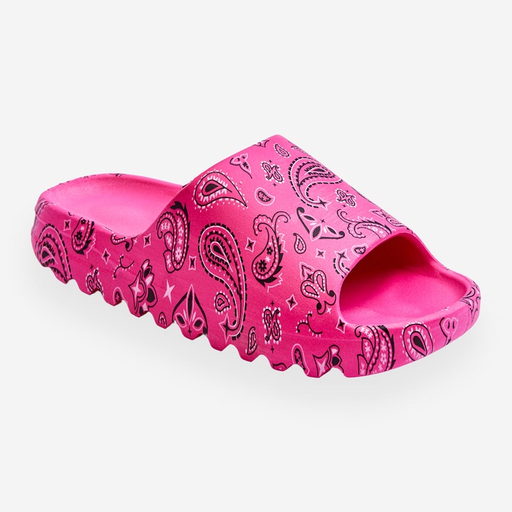 Fashionable women's slippers on a massive platform fuchsia lorette pink 1