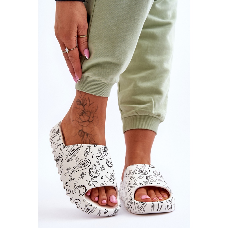 PS1 Fashionable Women's Slippers On A Massive Platform White Lorette 2