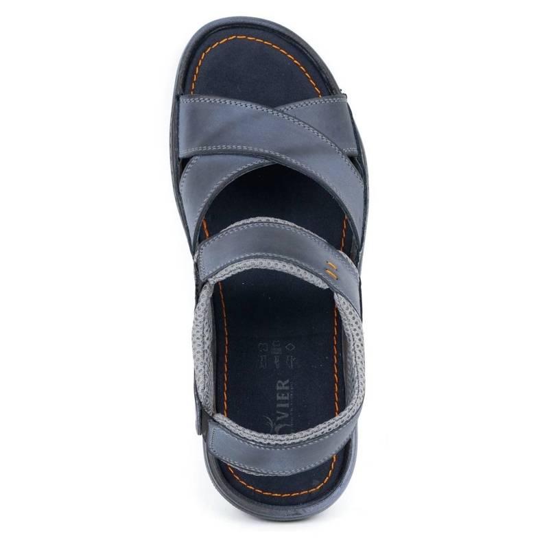 Olivier Men's leather sandals 336GT navy blue 4