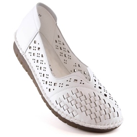 Leather comfortable women's openwork white shoes Filippo DP4541 1