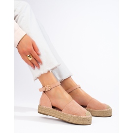 SHELOVET Espadrilles with buckle pink 1