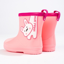 Shelovet low boots for girls with a rabbit pink 1