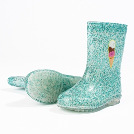 Girls' high glitter boots Shelovet mint green 1