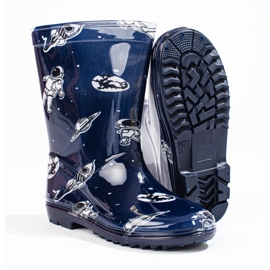 Tall boy's galoshes with the pattern Shelovet navy blue 2