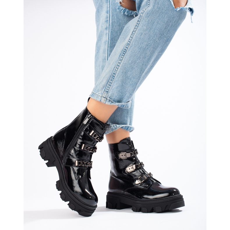 Classic low women's Shelovet boots made of ecological suede black 1 Classic low women's Shelovet boots made of ecological suede black 1