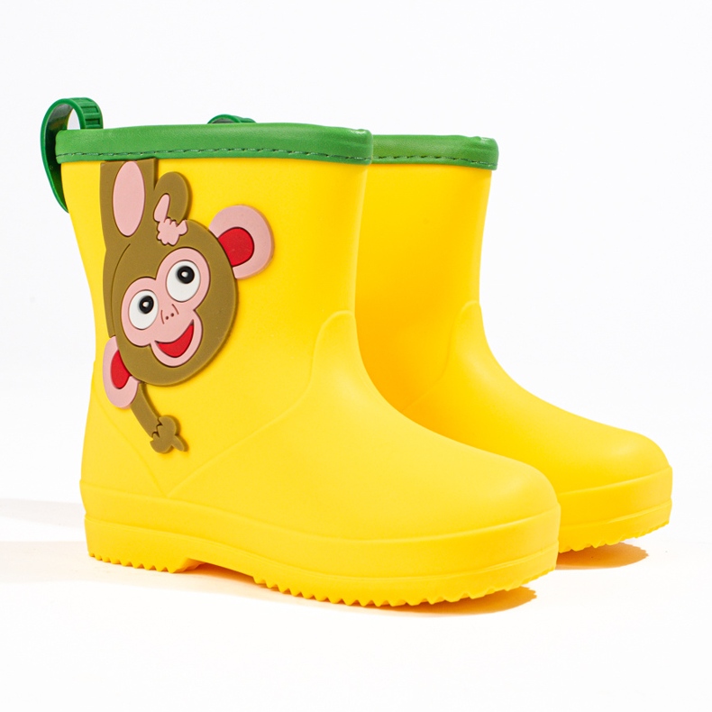 Shelovet low boots for boys with a monkey yellow 1