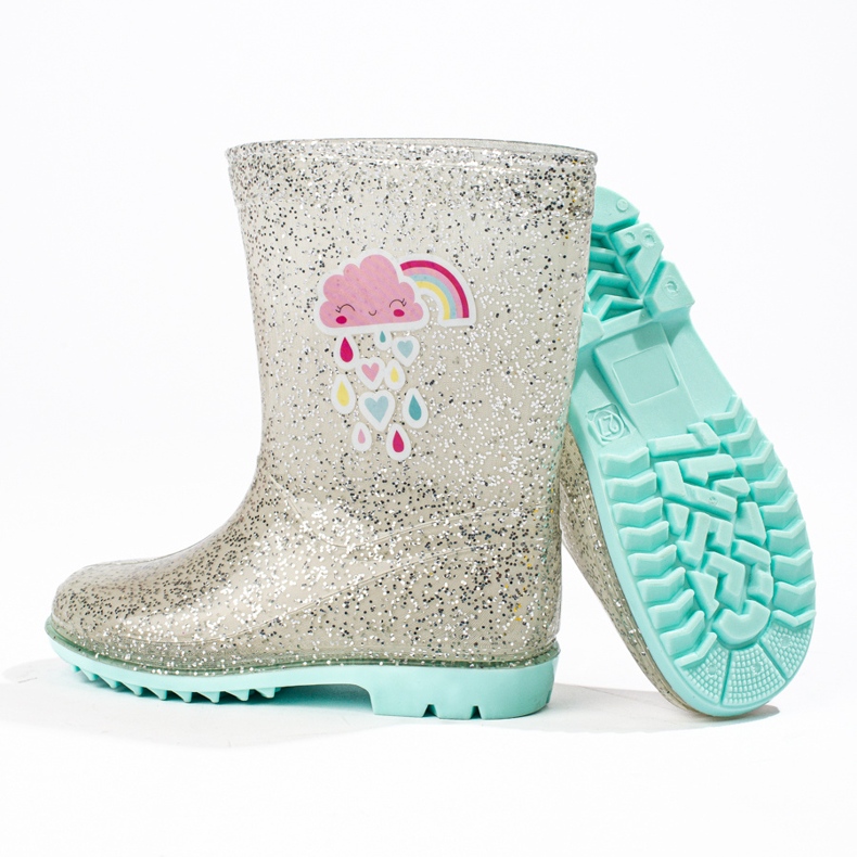 High glitter girls' Shelovet silver galoshes 2