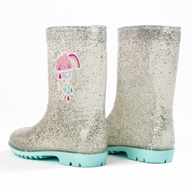 High glitter girls' Shelovet silver galoshes 1