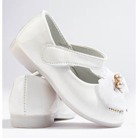 Girls ballerinas with bow Vinceza white 1