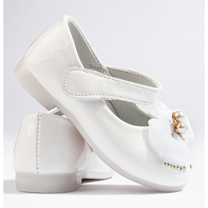 Girls ballerinas with bow Vinceza white 1