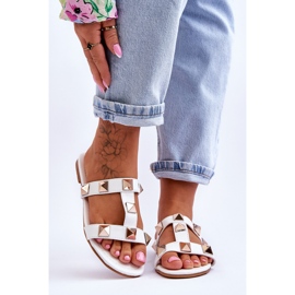 Women's Sandals With Large Studs White Mercure 1 Women's Sandals With Large Studs White Mercure 1