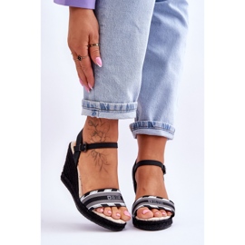 Women's Comfortable Wedge Sandals Big Star LL274877 Black 1
