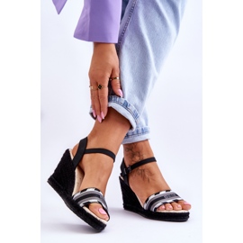 Women's Comfortable Wedge Sandals Big Star LL274877 Black 2 Women's Comfortable Wedge Sandals Big Star LL274877 Black 2