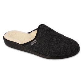 Dr.ORTO Befado men's pu slippers 000M326 black, insulated with sheep wool 1