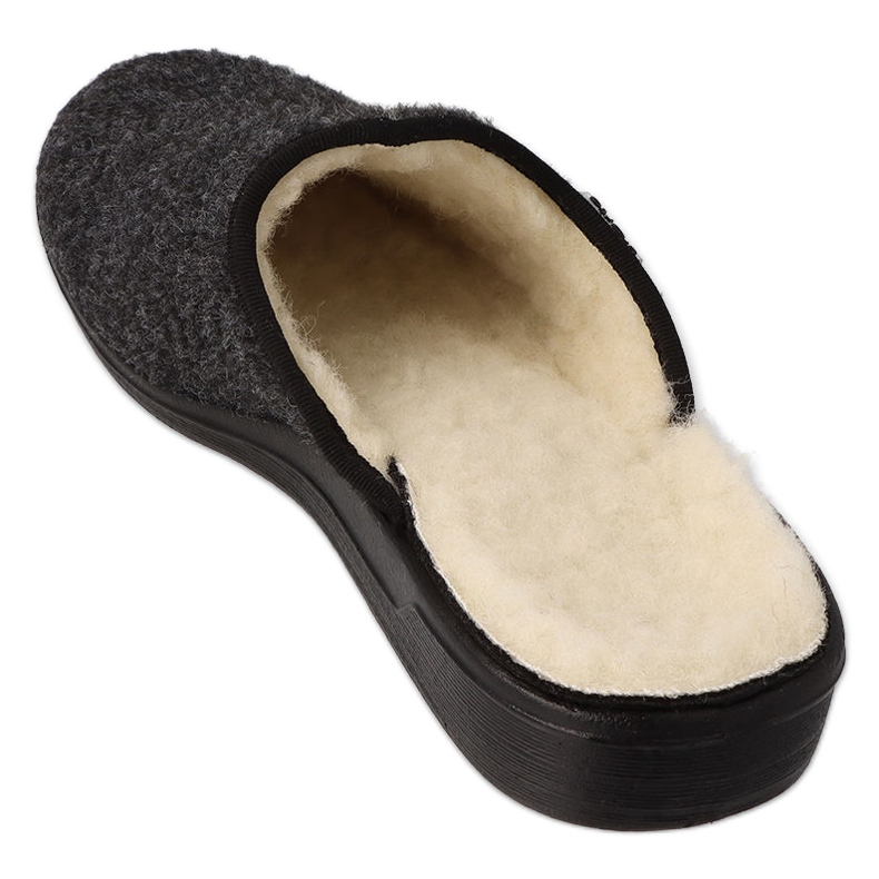 Dr.ORTO Befado men's pu slippers 000M326 black, insulated with sheep wool 4
