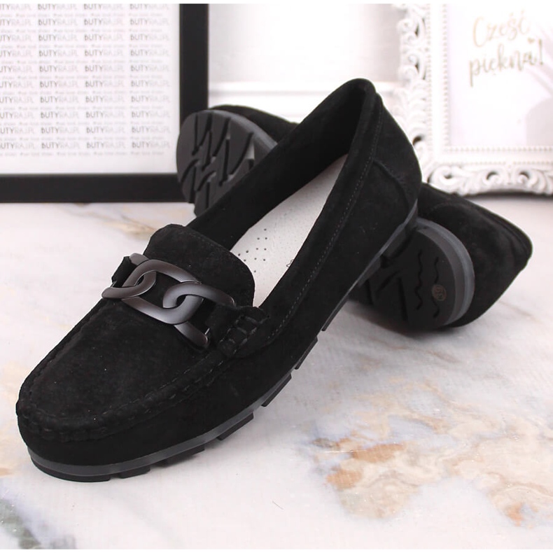 Women's flat black leather loafers Filippo DP3630 1 Women's flat black leather loafers Filippo DP3630 1