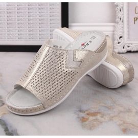 S.Barski Women's leather slippers on a golden wedge S. Barski 2 S.Barski Women's leather slippers on a golden wedge S. Barski 2