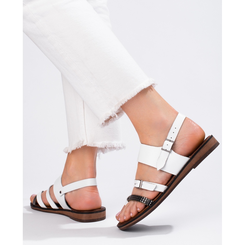 W. Potocki Potocki leather sandals white 2