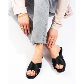 TRENDI Comfortable classic flip-flops black 1