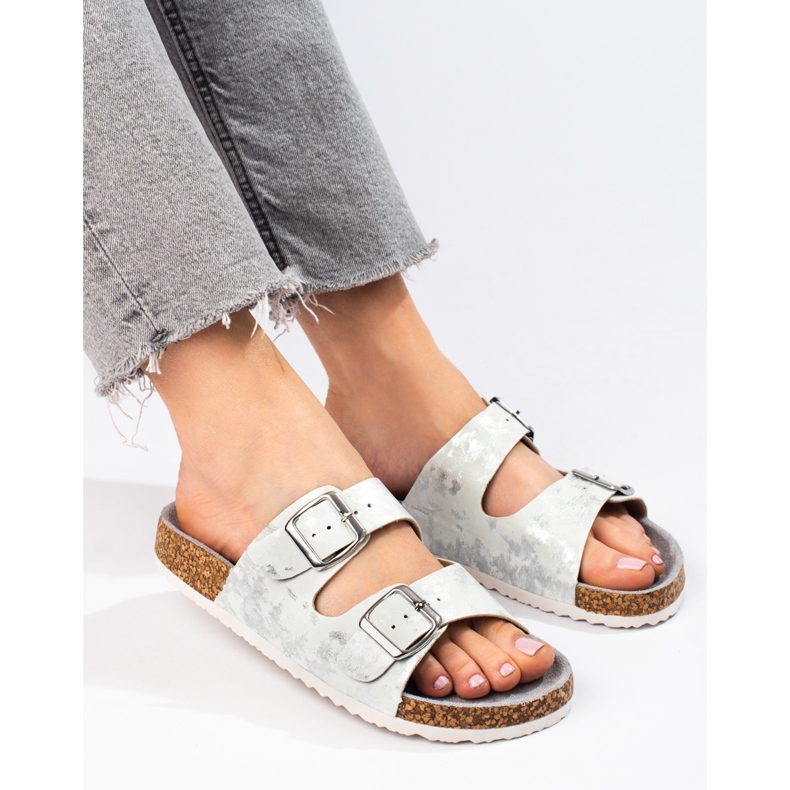 W. Potocki Comfortable Potocki slippers white silver 1