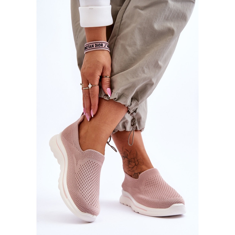 Women's Adiora Pink Slip-on Textile Sneakers 2