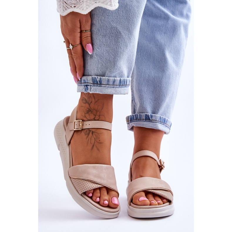 Women's Comfort Shoe Wedge Sandals Nude Ingrid beige 1 Women's Comfort Shoe Wedge Sandals Nude Ingrid beige 1