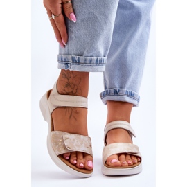 PE1 Women's Velcro Comfort Shoe Sandals Beige-Gold Grace 1 PE1 Women's Velcro Comfort Shoe Sandals Beige-Gold Grace 1