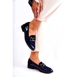 Classic Loafers With Chain Laura Messi 2531 Navy Blue 3