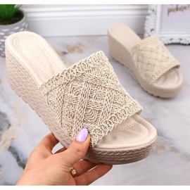 Women's wedge sandals beige Artiker 52C1289 1