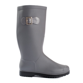 Matt Galoshes With Buckle grey 2