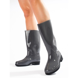 Gray women's galoshes with a high Shelovet upper grey 1