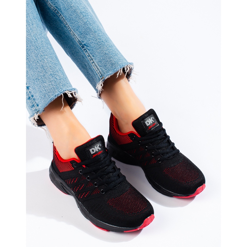 Textile women's sports shoes black and red DK 1 Textile women's sports shoes black and red DK 1