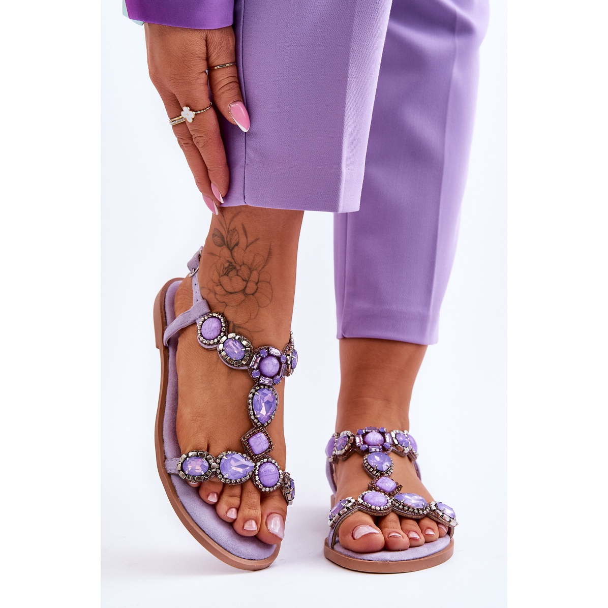 Lavender 2025 flat sandals