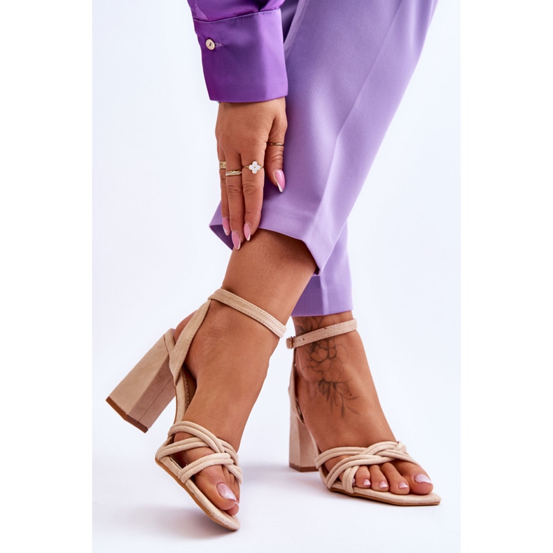 Classic Suede Sandals Beige Bernett 2