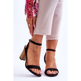 Suede Sandals On A Braided Bar Black Selila 1