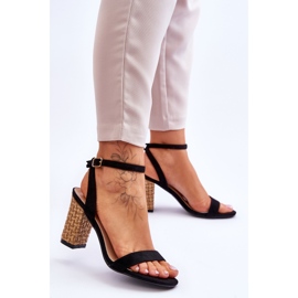 Suede Sandals On A Braided Bar Black Selila 2