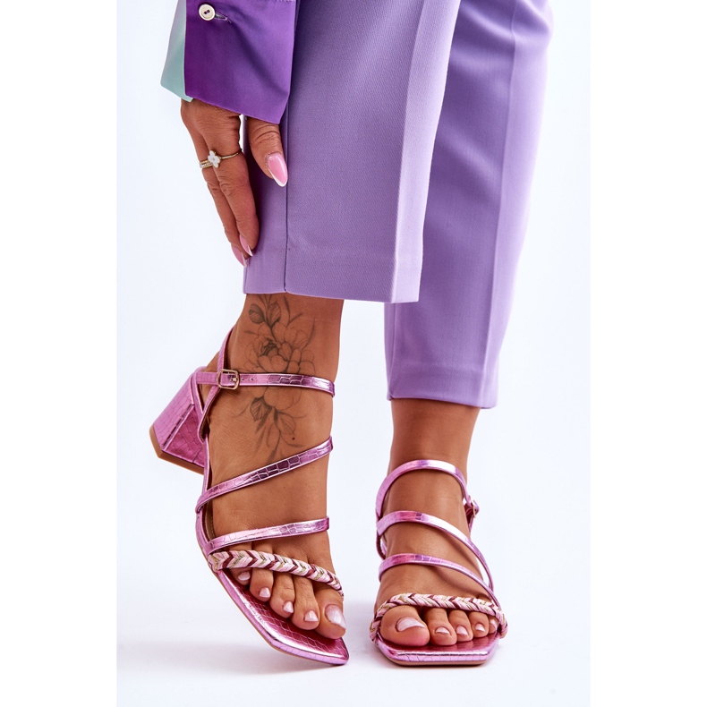 Women's Snakeskin Pattern Sandals Purple Amorio violet 1