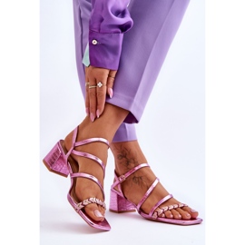 Women's Snakeskin Pattern Sandals Purple Amorio violet 2