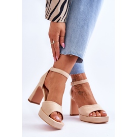 Suede Classic Platform Sandals Beige Classy 2
