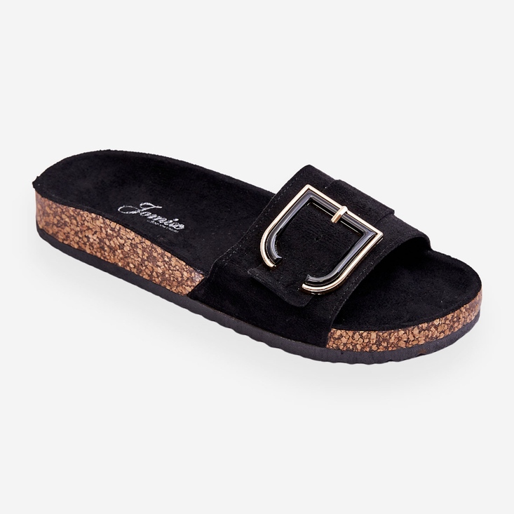 Women's Suede Platform Slippers Black Festil 2