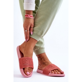 Light Women's Slippers With Pink Merry Inscription 2 Light Women's Slippers With Pink Merry Inscription 2