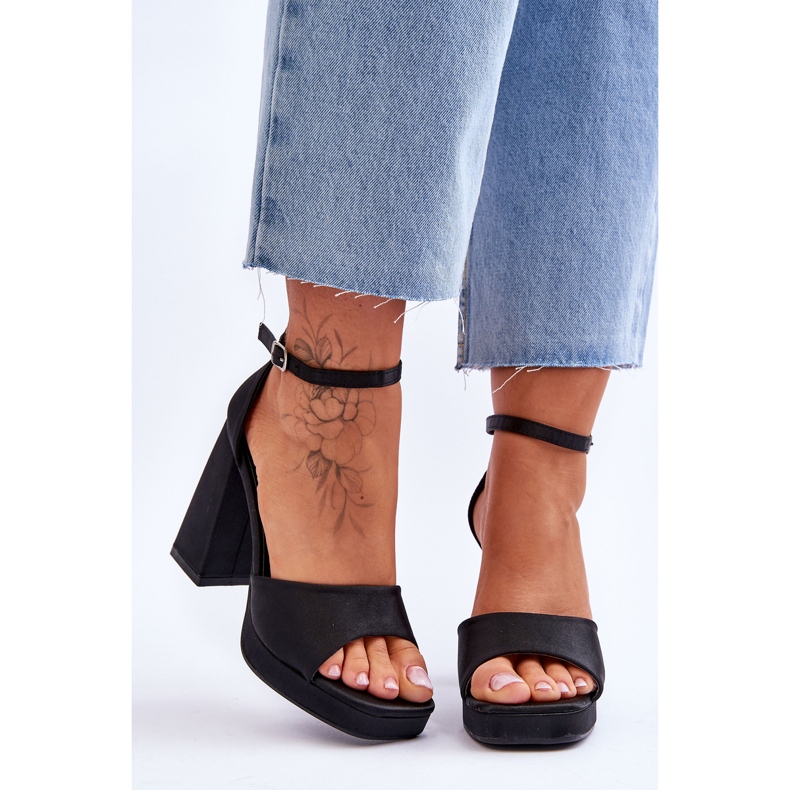 Satin Sandals On Massive Heels Black Eternity 1