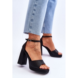 Satin Sandals On Massive Heels Black Eternity 2