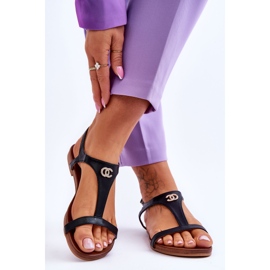 Flat Sandals With Decoration S.Barski KV-5541-45 Black 2 Flat Sandals With Decoration S.Barski KV-5541-45 Black 2