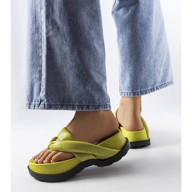 Green platform sandals from Lachapelle 1