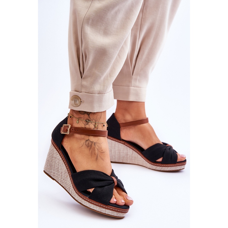 Women's Wedge Sandals Black Daphne 2