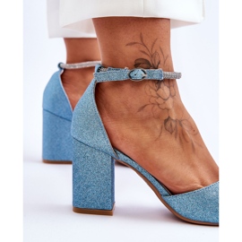 Elegant Shiny Blue Magic Pumps With Rhinestones 2