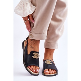 Women's Sandals With Decoration S.Barski KV-2775-49 Black 1 Women's Sandals With Decoration S.Barski KV-2775-49 Black 1