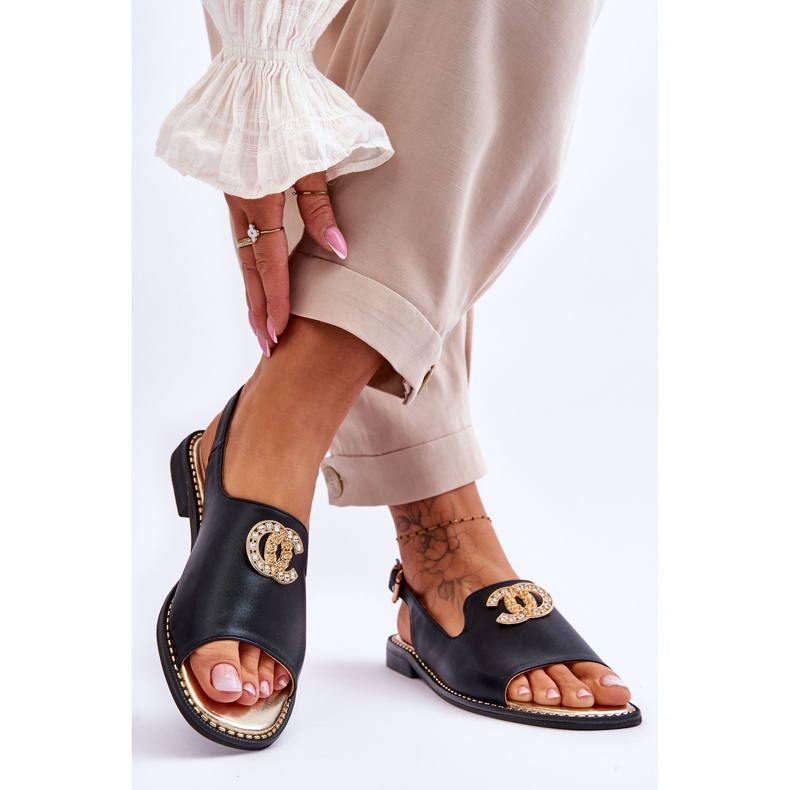 Women's Sandals With Decoration S.Barski KV-2775-49 Black 2 Women's Sandals With Decoration S.Barski KV-2775-49 Black 2