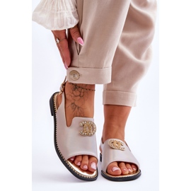 Women's Sandals With Decoration S.Barski KV-2775-49 Pink-Gold 1